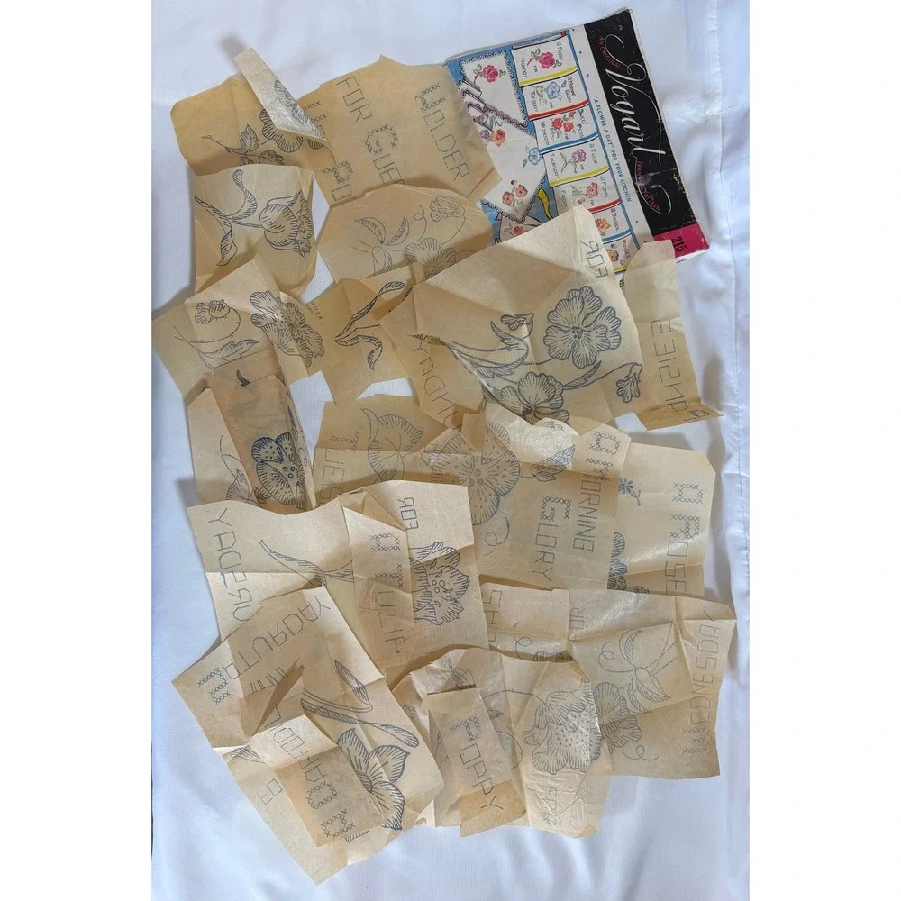 Vintage Lot of 9 Embroidery Transfer Vogart Aunt Martha's Hot Iron Patterns